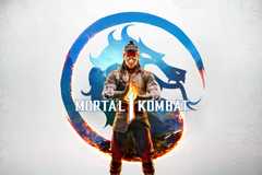 Liu Kang In Front Of The Logo For Mortal Kombat 1